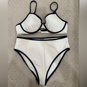 Elegant White and Black Women's Bikini